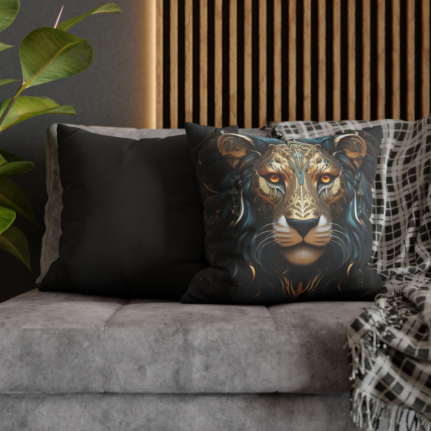 Majestic Leo Zodiac Decorative Pillowcase - Boho Style Cushion Cover