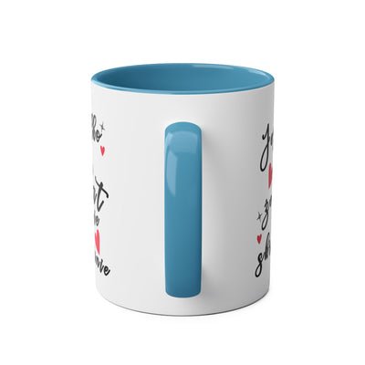 Funny Two-Tone Coffee Mug - 'Jestem tak Zajebista' Design for Coffee Lovers