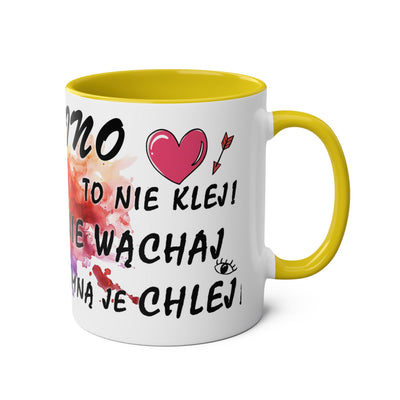 Colorful Two-Tone Coffee Mug - Fun Wine Lover Design