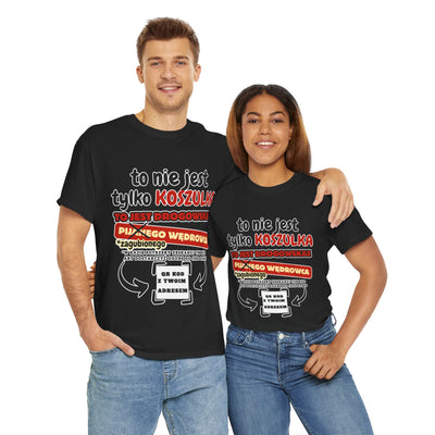 Unisex Zabawny T-Shirt Pijany Wędrowiec z własnym QR Code