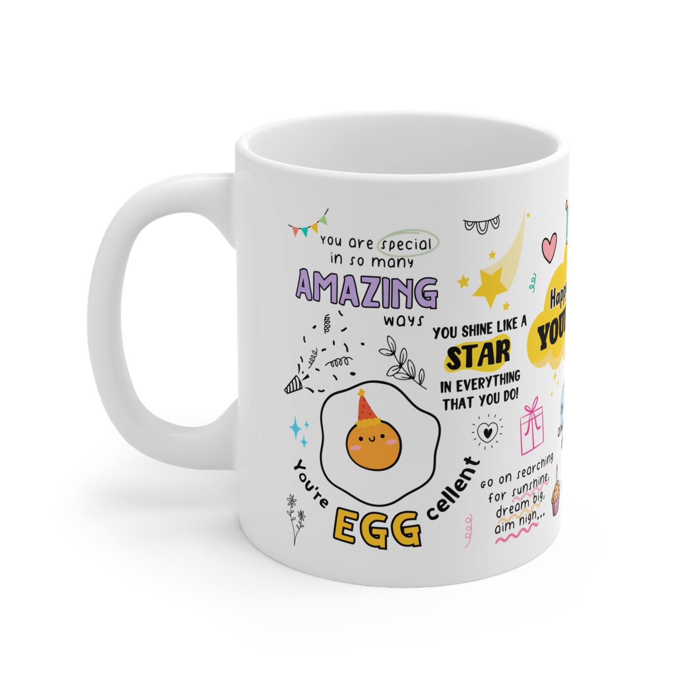 Personalized Birthday White Ceramic Coffee Cups