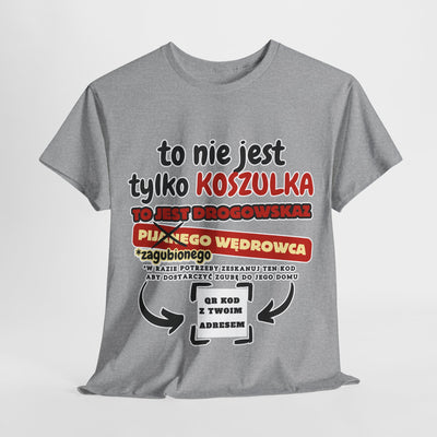 Unisex Zabawny T-Shirt Pijany Wędrowiec z własnym QR Code