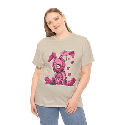 Pink Bunny with Chains Unisex Heavy Cotton Tee