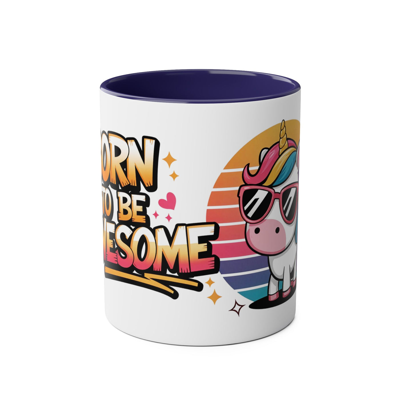 Unicorn Two-Tone Coffee Mug - 11oz Born to Be Awesome Design