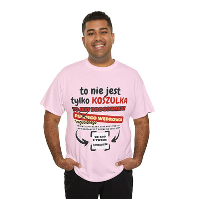 Unisex Zabawny T-Shirt Pijany Wędrowiec z własnym QR Code