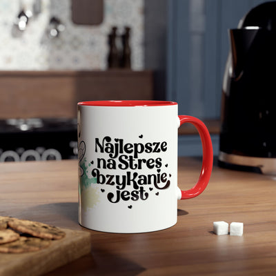 Najlpesze na stres...Kubek Dwukolorowy, Couple Coffee Mug - Two-Tone 11oz