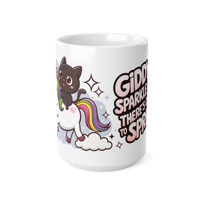 Giddy Sparkles Unicorn Cat Ceramic Coffee Cup - Fun 11oz & 15oz Mugs for Cat Lovers