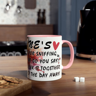 Colorful Wine Lover's Mug - "Let's Drink!" Art Design - Perfect Gift for Celebrations  Two-Tone Ceramic Mug