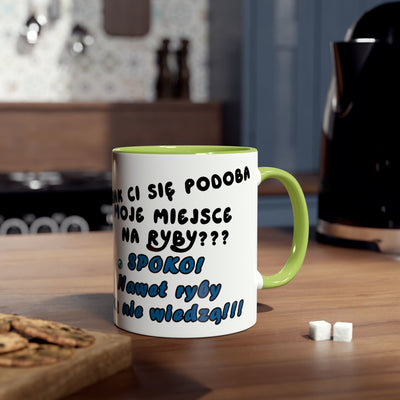 Zabawny dwukolorowy kubek dla Wędkarza