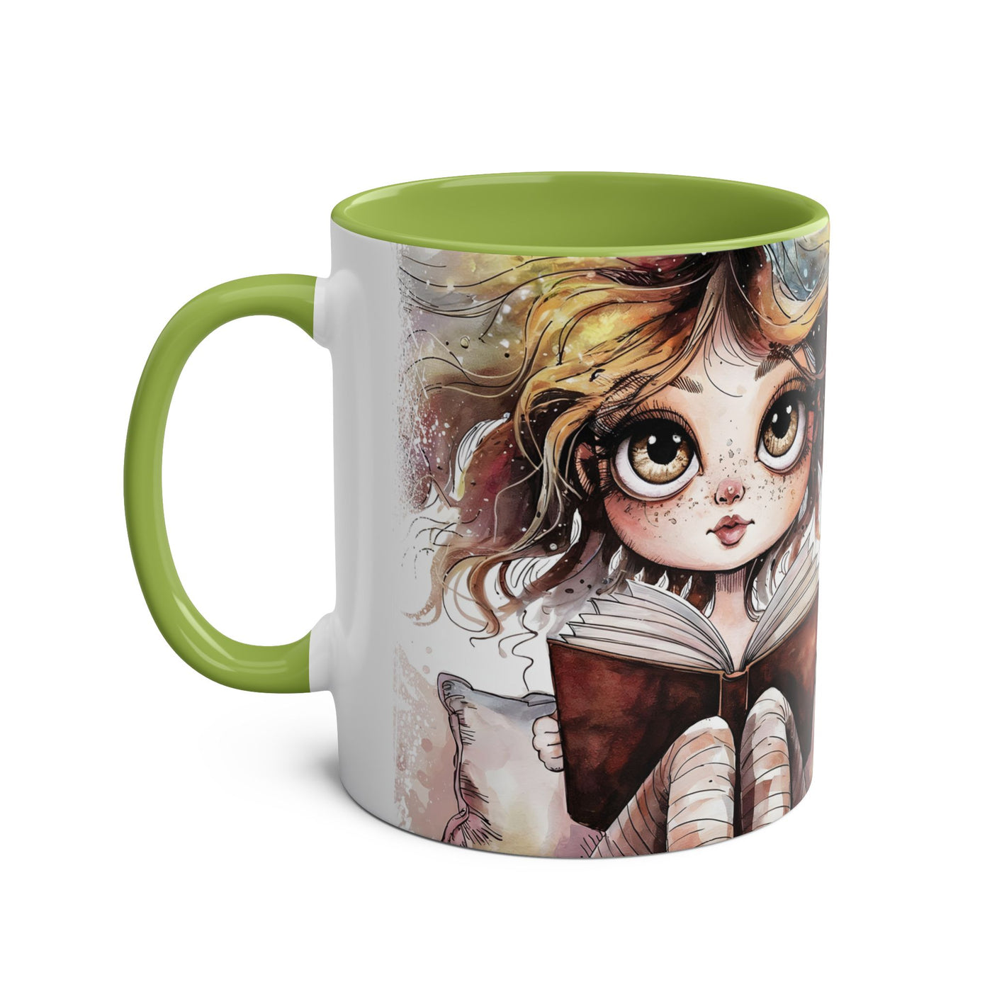 Whimsical Two-Tone Coffee Mug - "Brewing Stories" - Perfect for Book Lovers