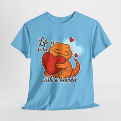 Cute Animal Graphic Tee, Life is Better with a Beardie Shirt, Unisex Cotton T-Shirt, Gift for Pet Owners, Animal Lovers Apparel