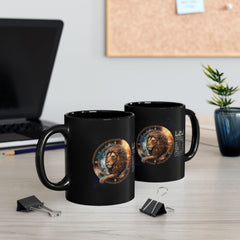 Leo Zodiac Black Mug 11/15oz - Astrology Nutrition Facts Ceramic Cup
