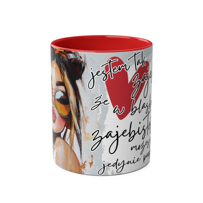 Chic Two-Tone Coffee Mug - Heart Design, Love Quote | Perfect Gift for Friends & Loved Ones