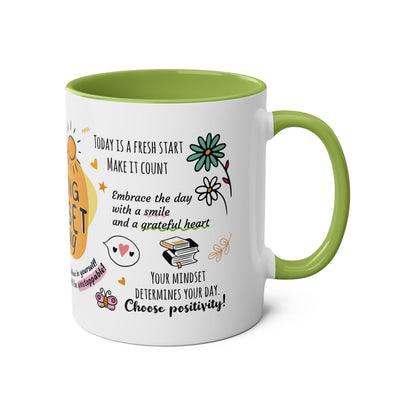 Inspirational Morning Mindset Coffee Mug - Two-Tone 11oz