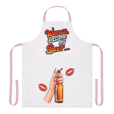 Apron - Humorous Cooking Apron 'Woman, Pass Me My Beer' Design