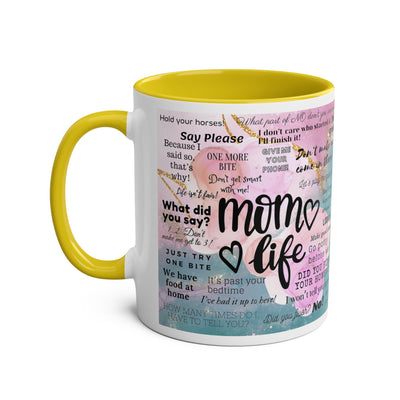 Mom Life Two-Tone Coffee Mugs, 11oz