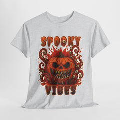 Unisex Spooky Vibes Tee, Scary Pumpkin, Halloween T-Shirt, Graphic Tee, Pumpkin Shirt, Casual Wear, Fall Fashion