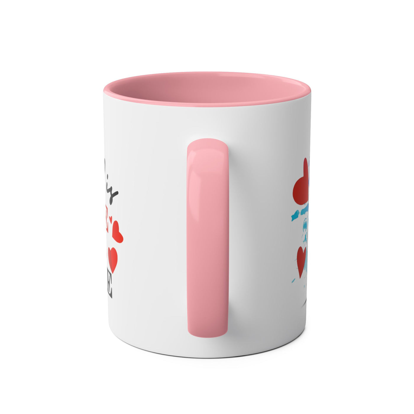 Cute Two-Tone Love & Cuddle Coffee Mug | 11oz Heart Design