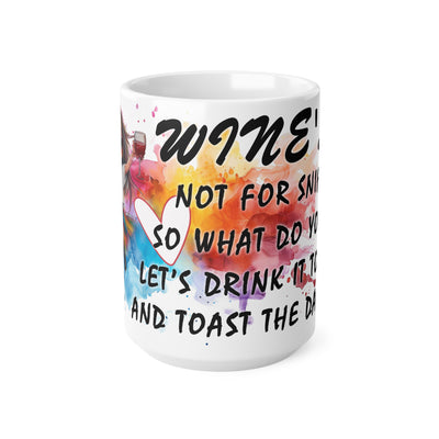 Colorful Wine-Themed Ceramic Coffee Mug - Perfect for Celebrations and Toasts