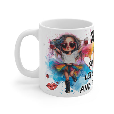 Colorful Wine-Themed Ceramic Coffee Mug - Perfect for Celebrations and Toasts