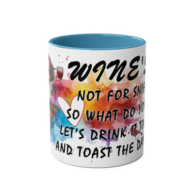 Colorful Wine Lover's Mug - "Let's Drink!" Art Design - Perfect Gift for Celebrations  Two-Tone Ceramic Mug