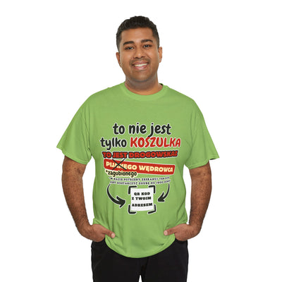 Unisex Zabawny T-Shirt Pijany Wędrowiec z własnym QR Code