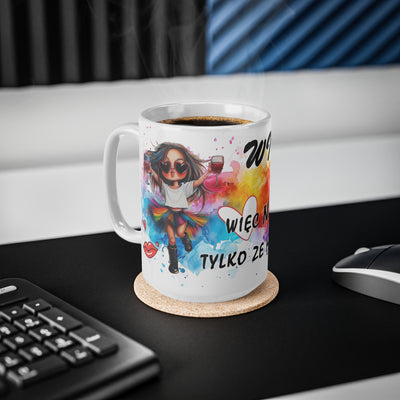 Wino to nie klej! Zabawny Kubek Biały Ceramiczny 11oz & 15oz