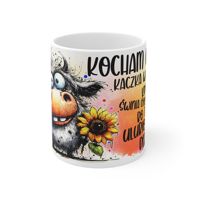 Kocham Cię jak..Biały Kubek Ceramiczny/Dwa Rozmiary
