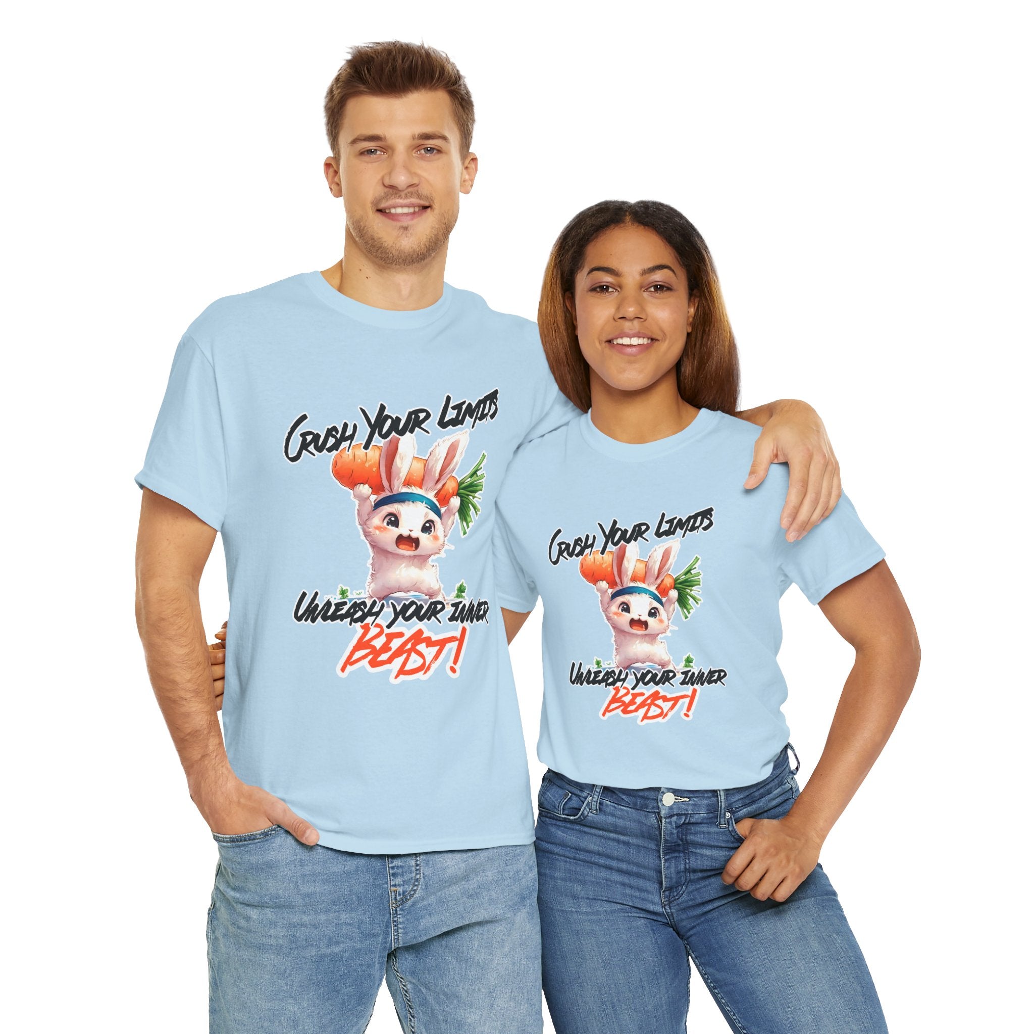 Motivational Unisex Heavy Cotton Tee - 'Crush Your Limits'