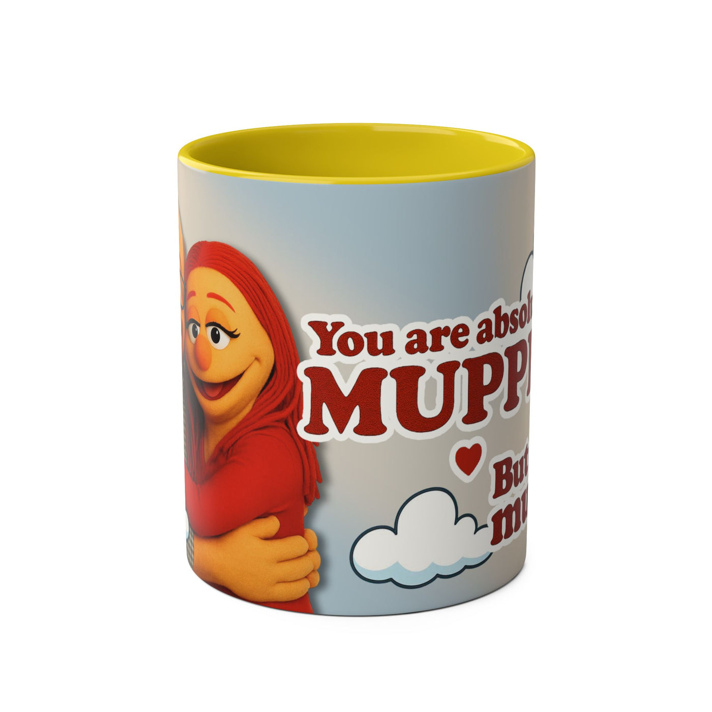 Fun Two-Tone Coffee Mug with Muppet Design - Personalised from Photo. 11 oz