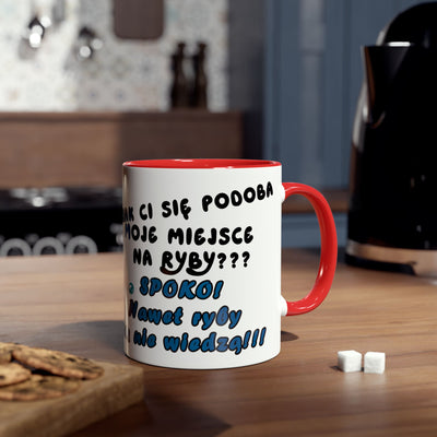 Zabawny dwukolorowy kubek dla Wędkarza