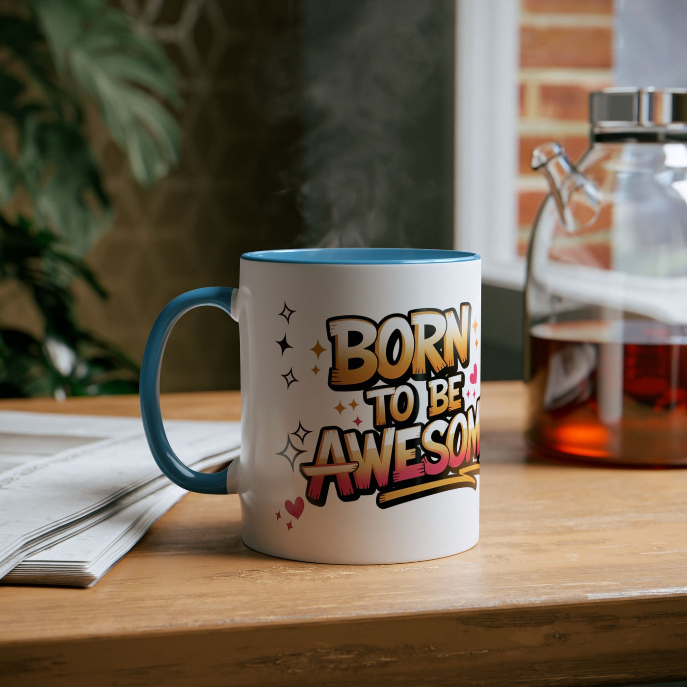 Unicorn Two-Tone Coffee Mug - 11oz Born to Be Awesome Design