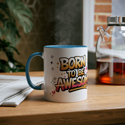 Unicorn Two-Tone Coffee Mug - 11oz Born to Be Awesome Design