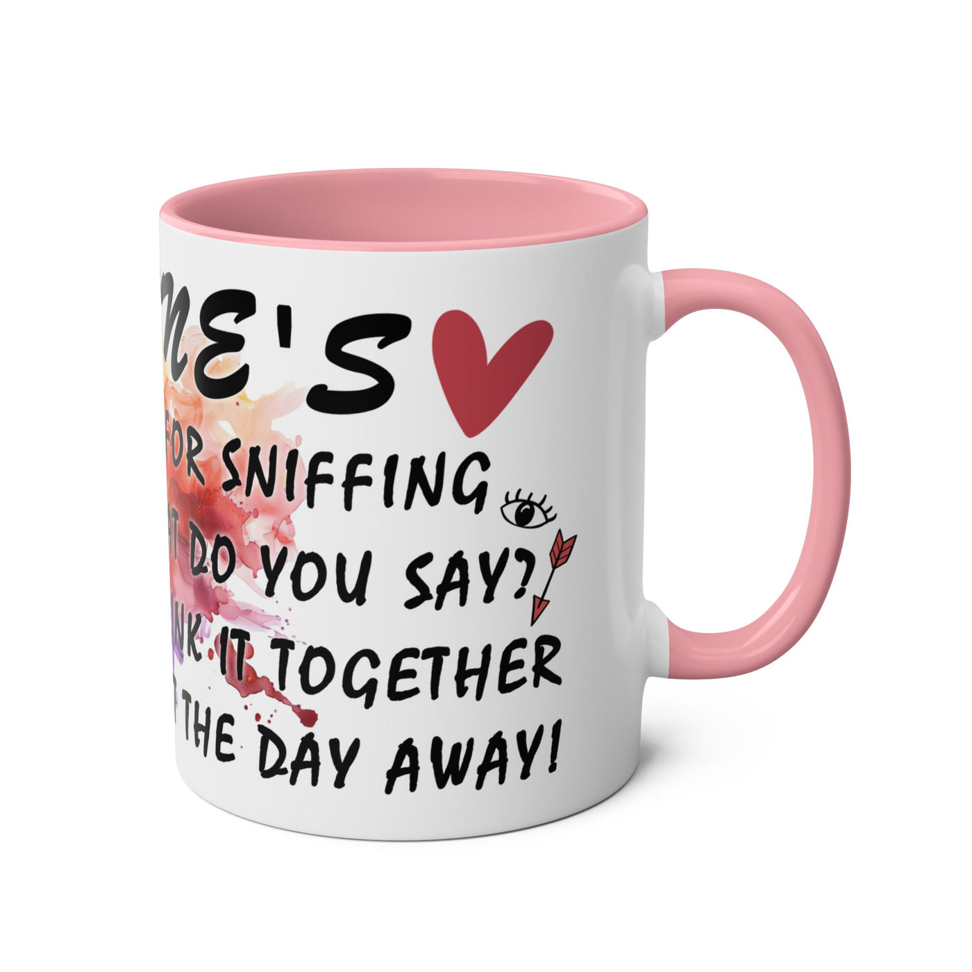 Colorful Wine Lover's Mug - "Let's Drink!" Art Design - Perfect Gift for Celebrations  Two-Tone Ceramic Mug