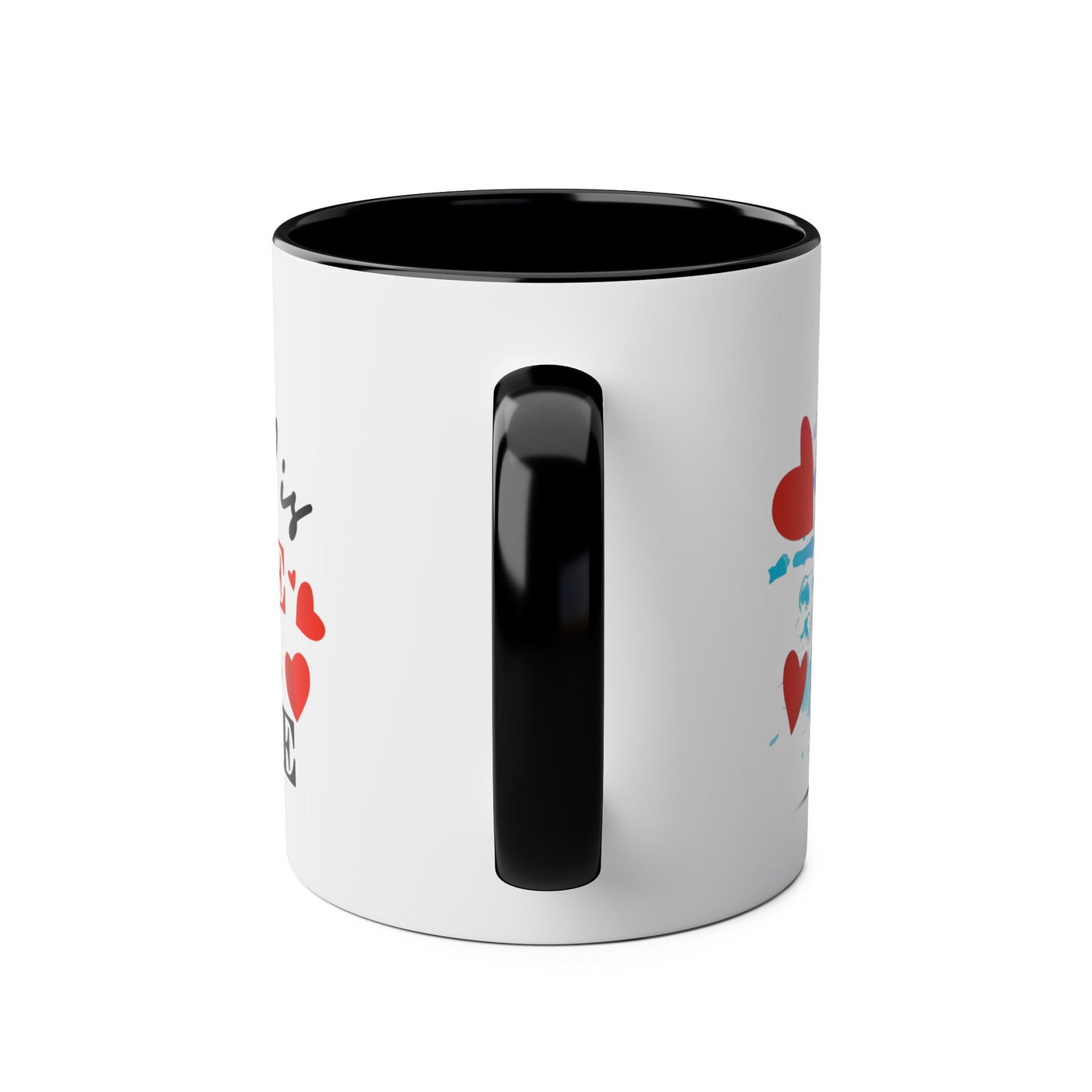 Cute Two-Tone Love & Cuddle Coffee Mug | 11oz Heart Design