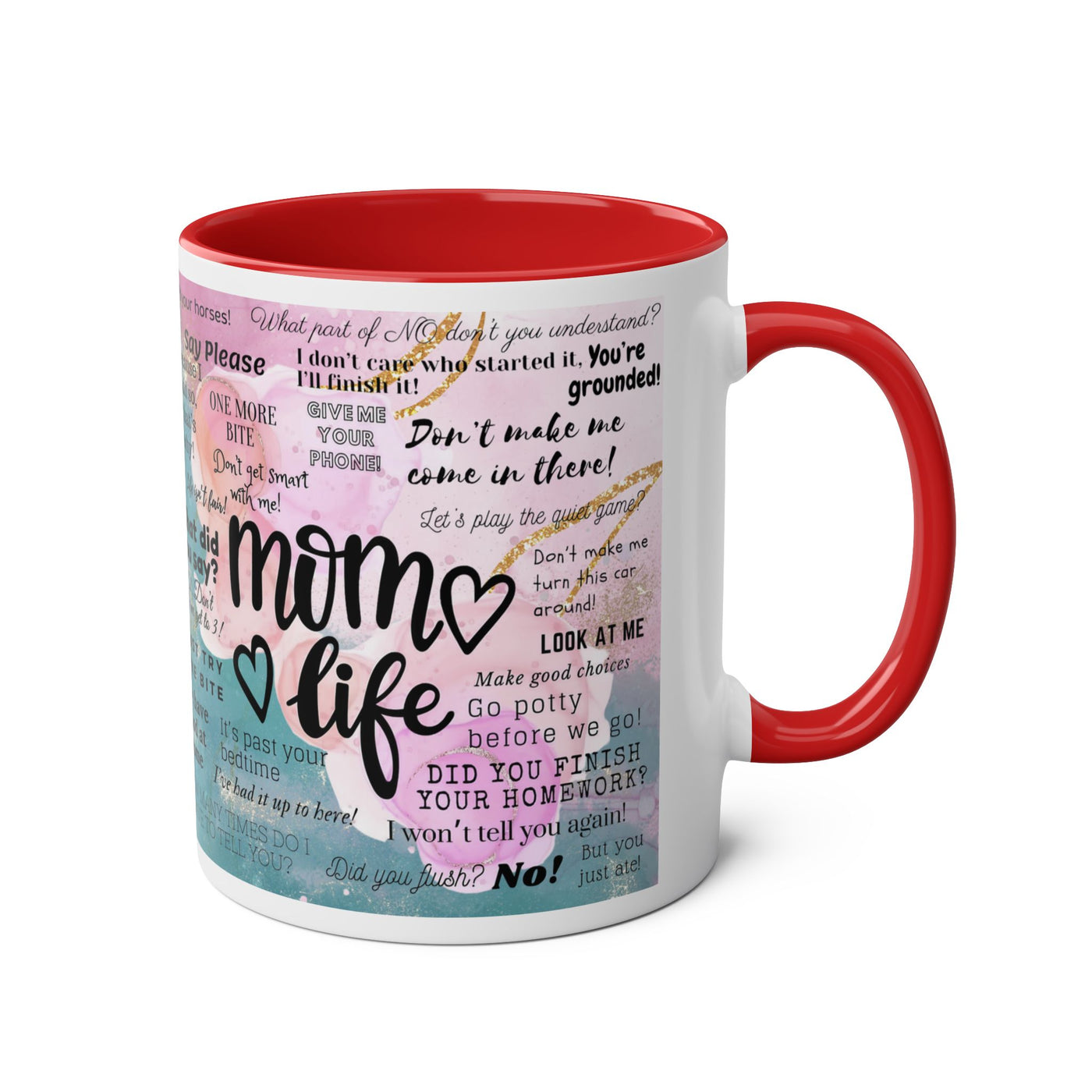Mom Life Two-Tone Coffee Mugs, 11oz