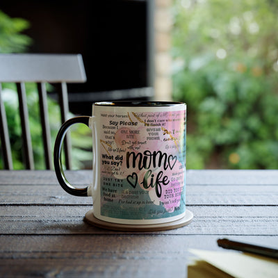 Mom Life Two-Tone Coffee Mugs, 11oz