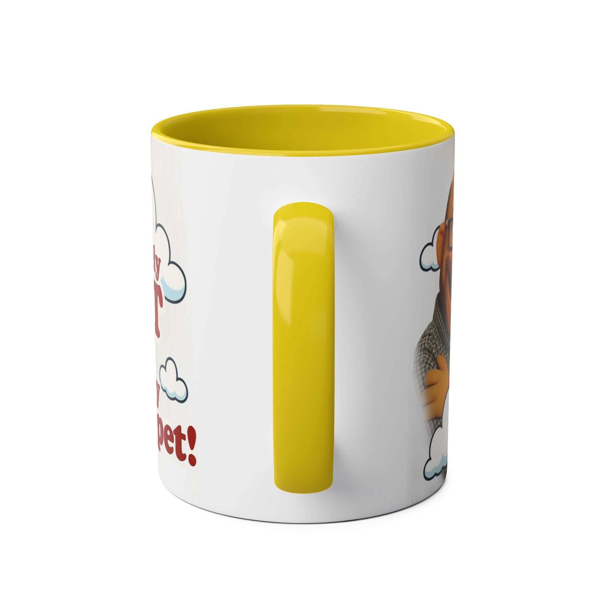 Fun Two-Tone Coffee Mug with Muppet Design - Personalised from Photo. 11 oz