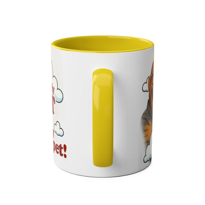 Fun Two-Tone Coffee Mug with Muppet Design - Personalised from Photo. 11 oz