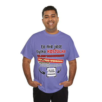 Unisex Zabawny T-Shirt Pijany Wędrowiec z własnym QR Code