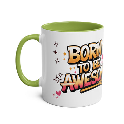 Unicorn Two-Tone Coffee Mug - 11oz Born to Be Awesome Design