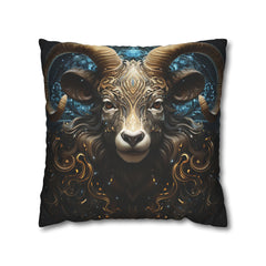 Artystyczna poszewka na poduszkę z motywem znaku zodiaku Barana do wystroju domu