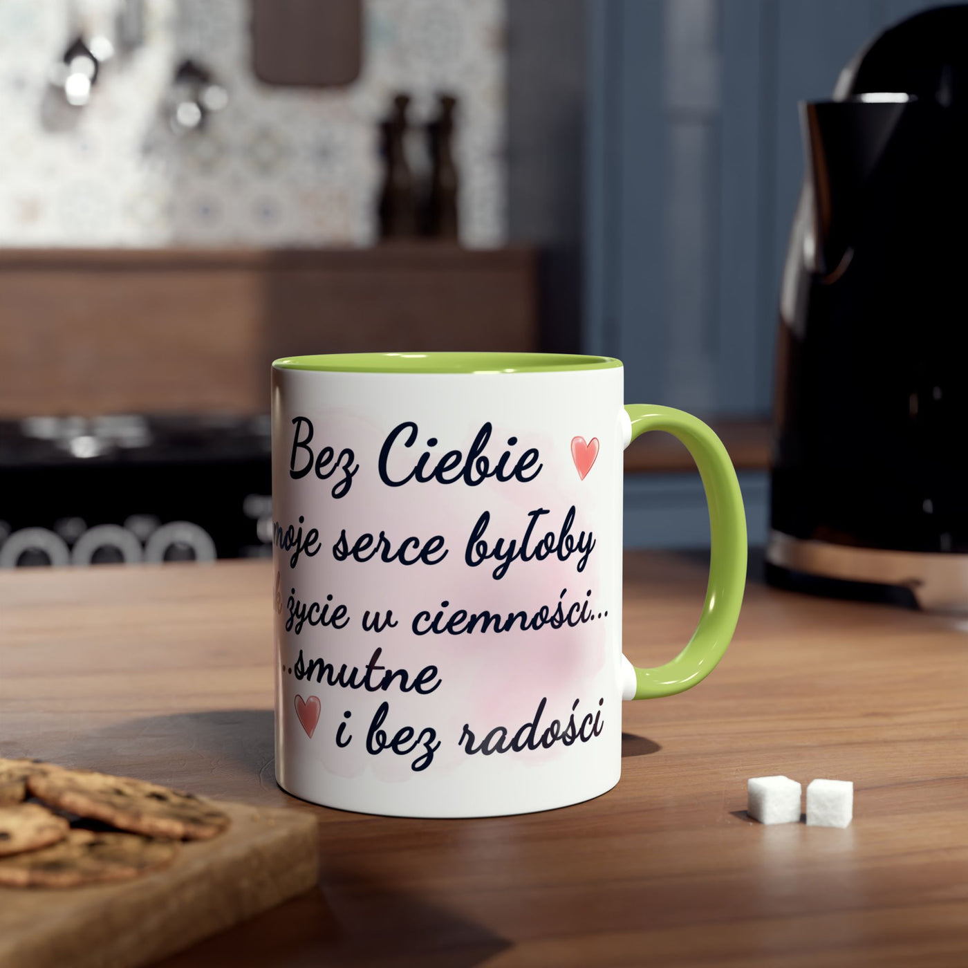 Biały Słodki Króliczek Kubek Dwukolorowy