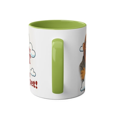Fun Two-Tone Coffee Mug with Muppet Design - Personalised from Photo. 11 oz