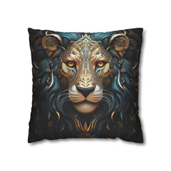 Poszewka dekoracyjna z motywem znaku zodiaku Majestic Leo - poszewka na poduszkę w stylu boho