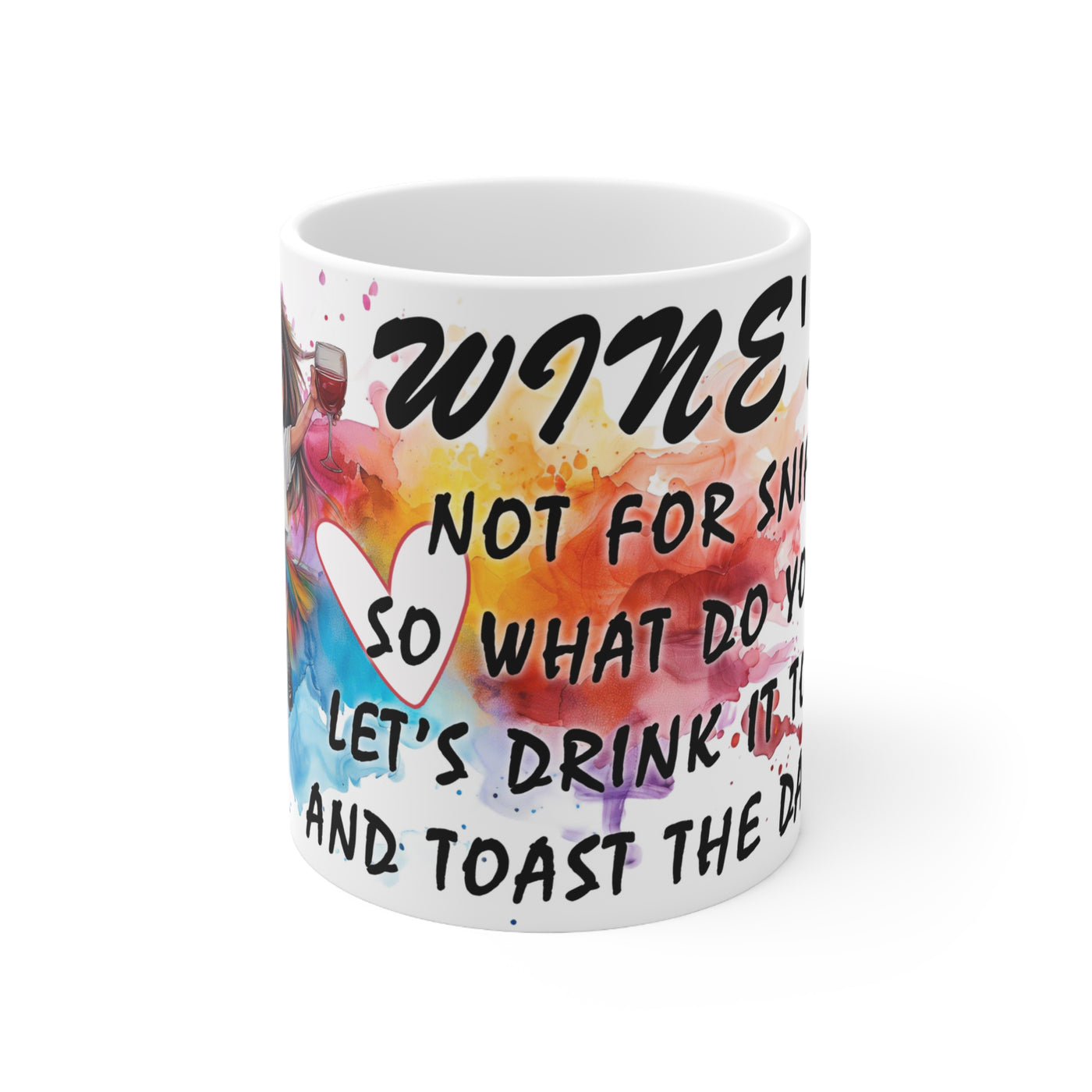 Colorful Wine-Themed Ceramic Coffee Mug - Perfect for Celebrations and Toasts