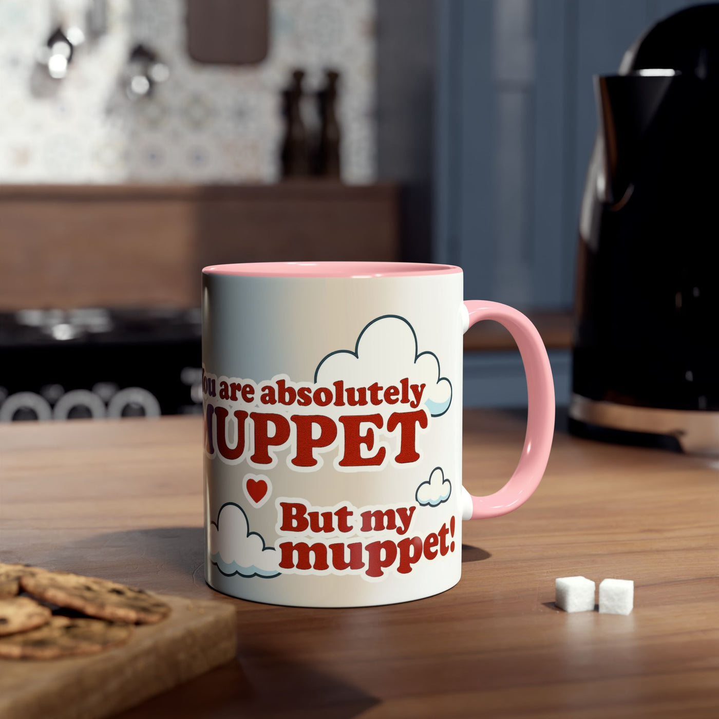 Fun Two-Tone Coffee Mug with Muppet Design - Personalised from Photo. 11 oz