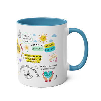 Personalized Two-Tone Birthday Coffee Mug - Celebrate with Custom Name Design