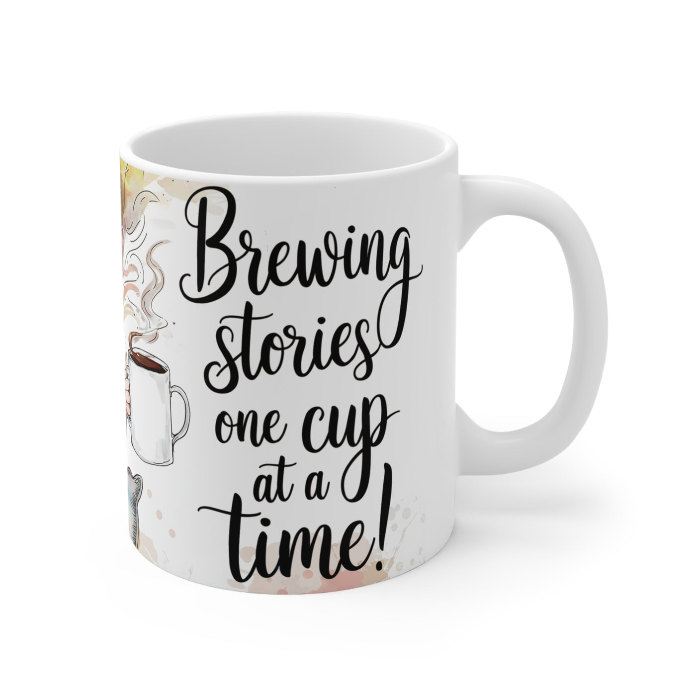 Whimsical Reading Girl Ceramic Coffee Mug - Perfect for Book Lovers | 11oz & 15oz Sizes