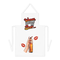 Funny Beer Lover Apron, Woman Pass Me My Beer, Cooking Gift for Her, Kitchen Accessory, BBQ Apron, Unique Gifting Idea